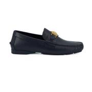 Marineblå Kalveskinn Loafers