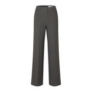 Dark Grey Melange Selected Femme Slfrita Mw Wide Pant Dgm N Noos Bukse...