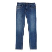 Blå Slim-Fit Stretch Jeans