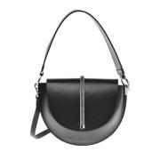 Black leather shoulder bag