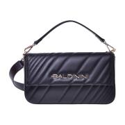 Shoulder bag in black quilted leather