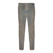 Ribbet bomull slim-fit jeans