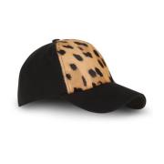 Leopard Print Leather Cap