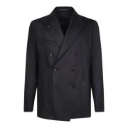 Sort Ull Silke Blazer Elegant Stil