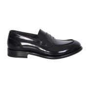 Svarte skinnloafers