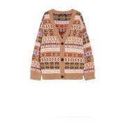 Jacquard Cardigan med Oversized Passform