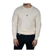 Ribbet crew neck sweatshirt med linse detalj