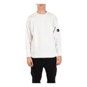 Bomull crewneck sweatshirt med brodert logo