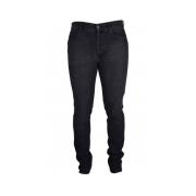 Sort Stretch Bomull Slim-Fit Jeans