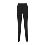 Slim Tailored Silk Wool Pants