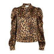 Leopardmønstret Bluse Rosslyn Stil