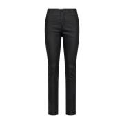 Coated Slim-Fit High-Waist Bukse