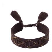 Woven Friendship Bracelet C`est La Vie Chocolate Brown W/Gold