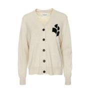 V-hals Cardigan med Logo Emblem