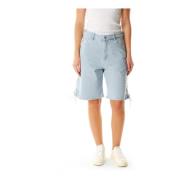 Klassiske Denim Shorts med Sidelukking