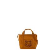 Brun Bomull Mini Shopper Bag med Fox Profil