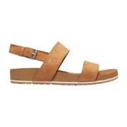 Brun Skinn Sandal Bølger Stil