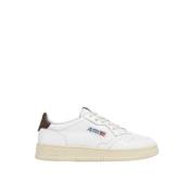 Vintage Low-Top Hvit Brun Sneakers