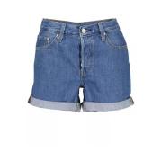 Blå Denim Shorts med Tidløs Stil