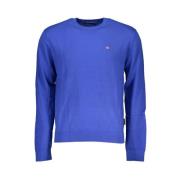 Bl Pullover med Broderi