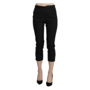 Elegant High Waist Skinny Cropped Pants