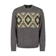 Silke Jacquard Crewneck Pullover Aztec Print