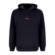 Svart Ribbet Hettegenser Sweatshirt