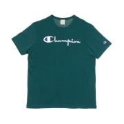 Crewneck Teal T-skjorte for Menn