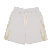 Flames Print Shorts Lunar Rock/Off White