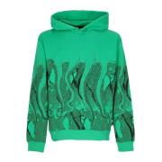 Grønn Fishnet Hoodie Lettvekts Sweatshirt