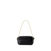 Svart skinn crossbody-veske