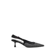 Krystall Mesh Slingback Decollete Hæler