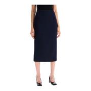 Slim Fit Virgin Wool Midi Skjørt