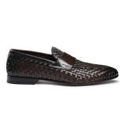 Herres vevd skinnloafer