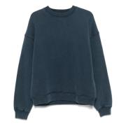 Blå Brodert Casual Sweatshirt