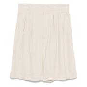 Casual Beige Lin Viskose Shorts