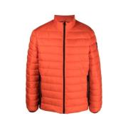 Oransje Puffer Dunjakke med Side Logo