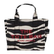 Zebra Print Tote Bag med Broderi