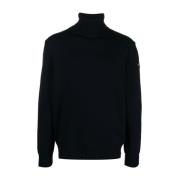 Blå Ull Turtleneck Sweater