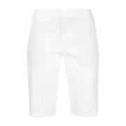 Casual Hvit Bomull Elastan Shorts