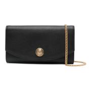 Svart Skinn Clutch Veske