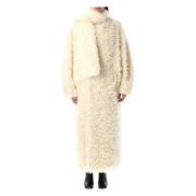 Off White Faux-Fur Lang Kåpe