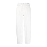 Hvite Straight Jeans Balloon Stil