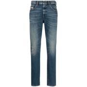 Blå Slim-Fit Jeans for Menn