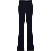 Sort Ribbestrikkede Flare Jeans