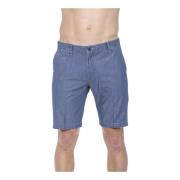 Blå Bomull Slim Fit Shorts