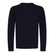 Blå Crew Neck Merino Ullgenser