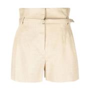 Casual Brun Bomull Viskose Shorts