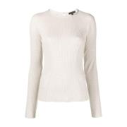 Rib Langermet Beige T-skjorte