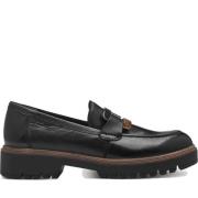 Sort Skinn Avslappet Loafers